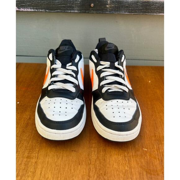 Nike Court Borough Low 2 White Black Orange Youth Size 5Y Sneakers - Picture 5 of 9